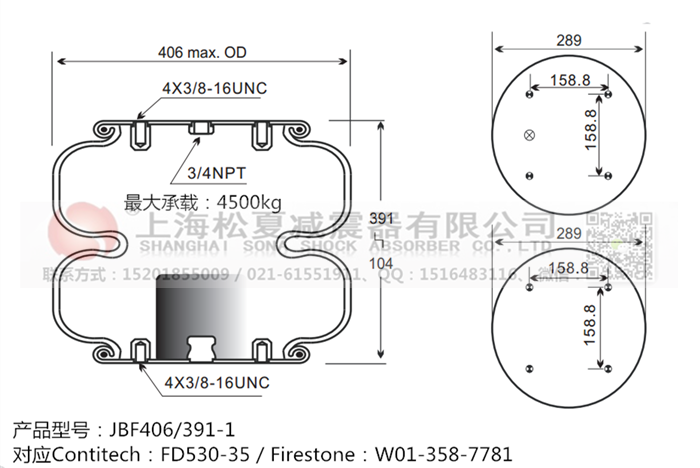 JBF406/391-2橡膠<a href='http://freeinteriorimages.com/' target='_blank'><u>空氣彈簧</u></a>